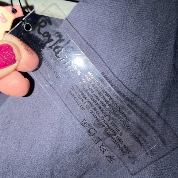 Essentials Slate Blue Two-Piece Pantsuit with Buttoned Vest - Picture 6 of 14